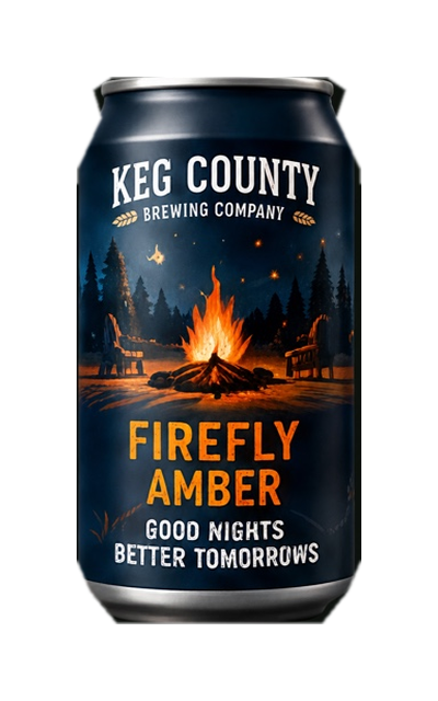 Firefly Amber can with campfire artwork